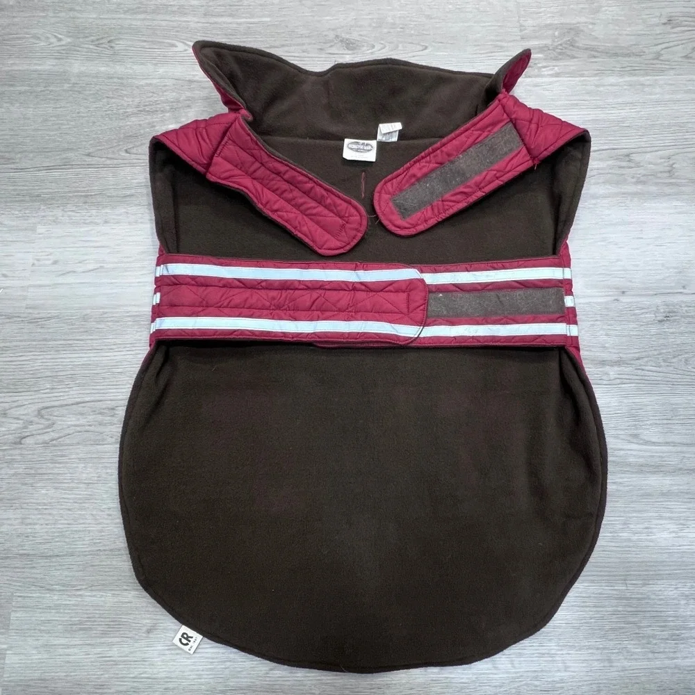 Companion Road Dog Jacket XL Burgundy Quilted Fleece‎ Lined Reflective Safety